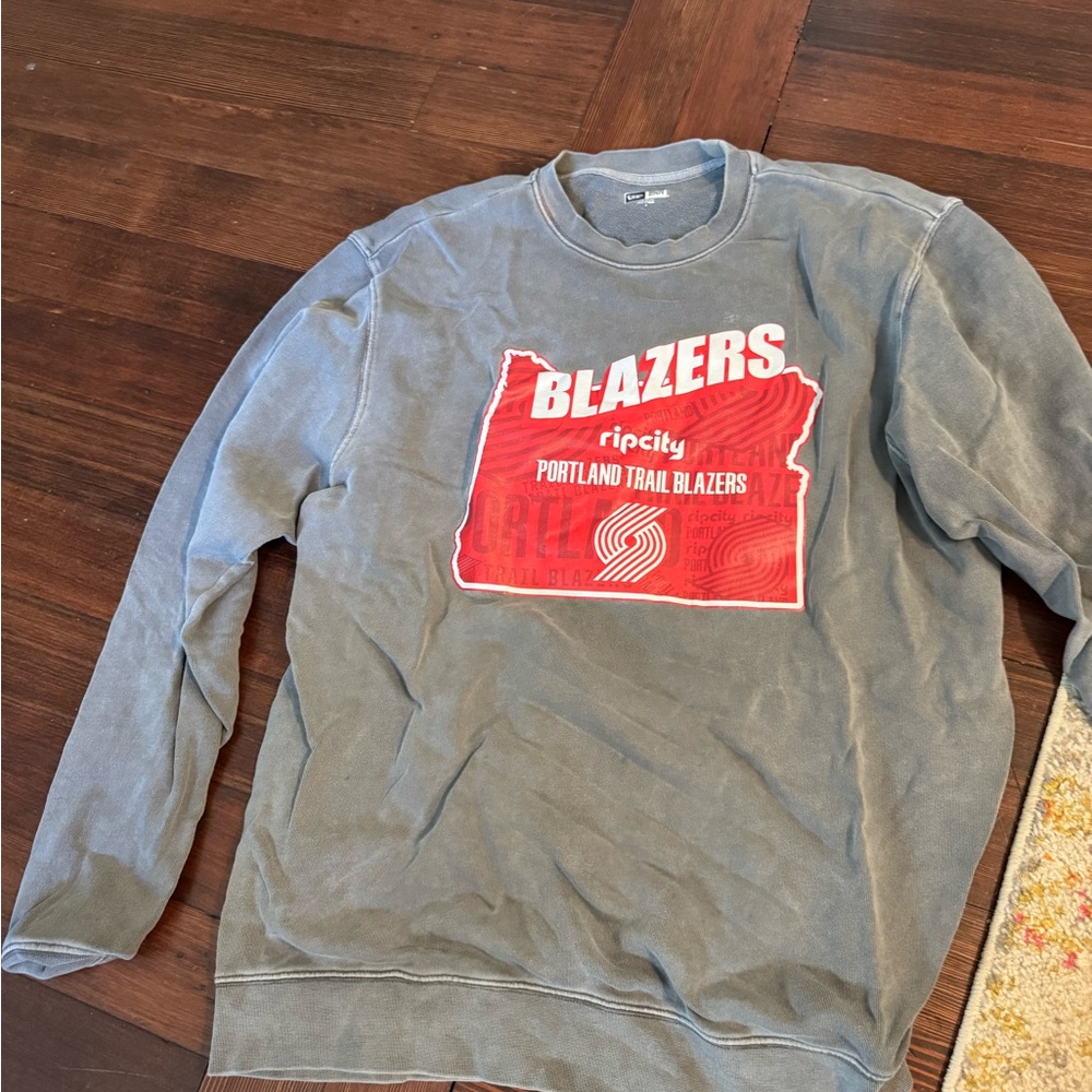 Gray Portland Trail Blazers Crewneck Sweater